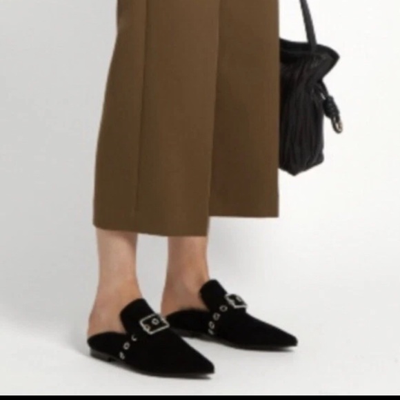 Robert Clergerie X Self Portrait Lopal Mules Loafers Suede Black 40/10.5 NWOB - Picture 6 of 12